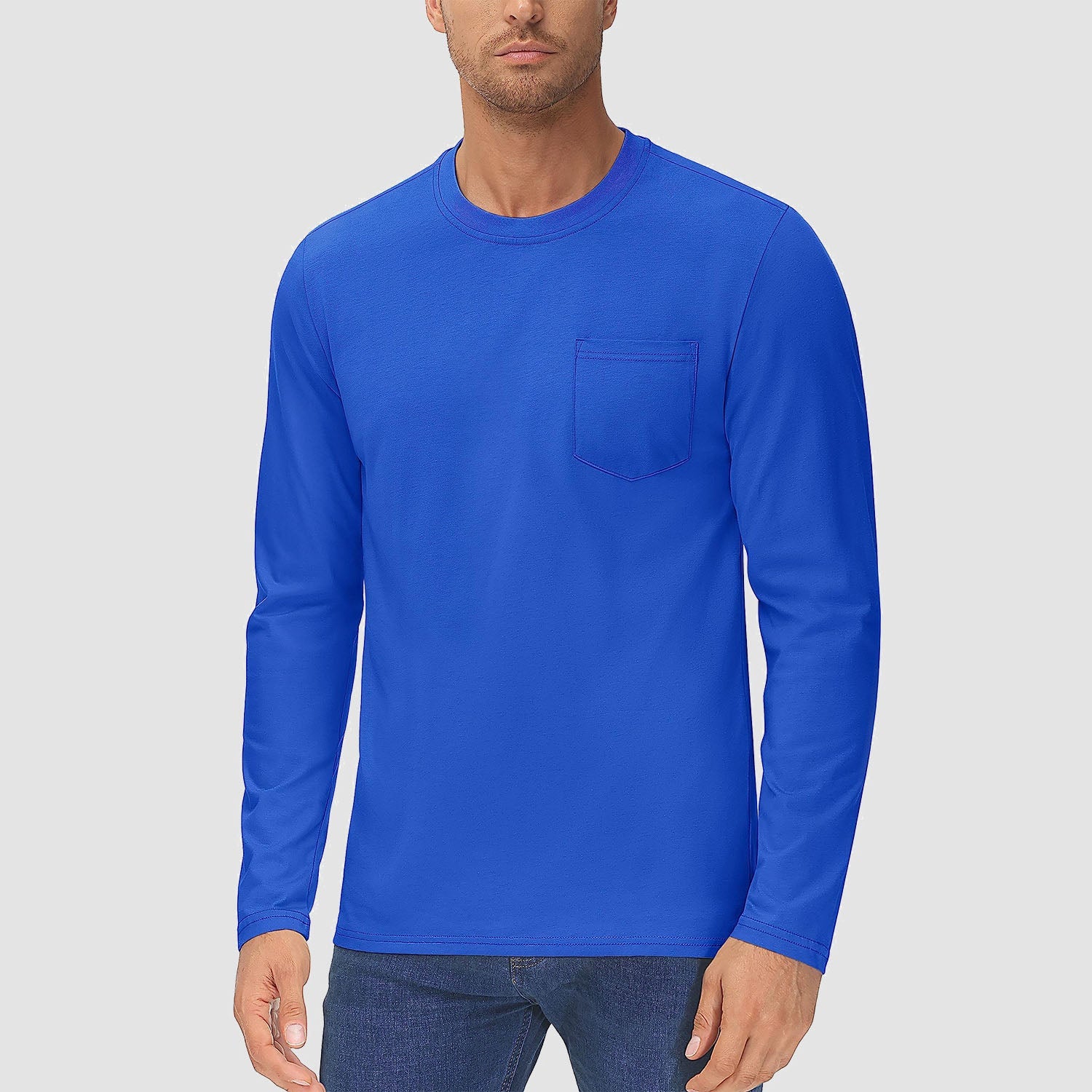 Men's Basic Long Sleeve Shirt Casual Lightweight T-Shirt