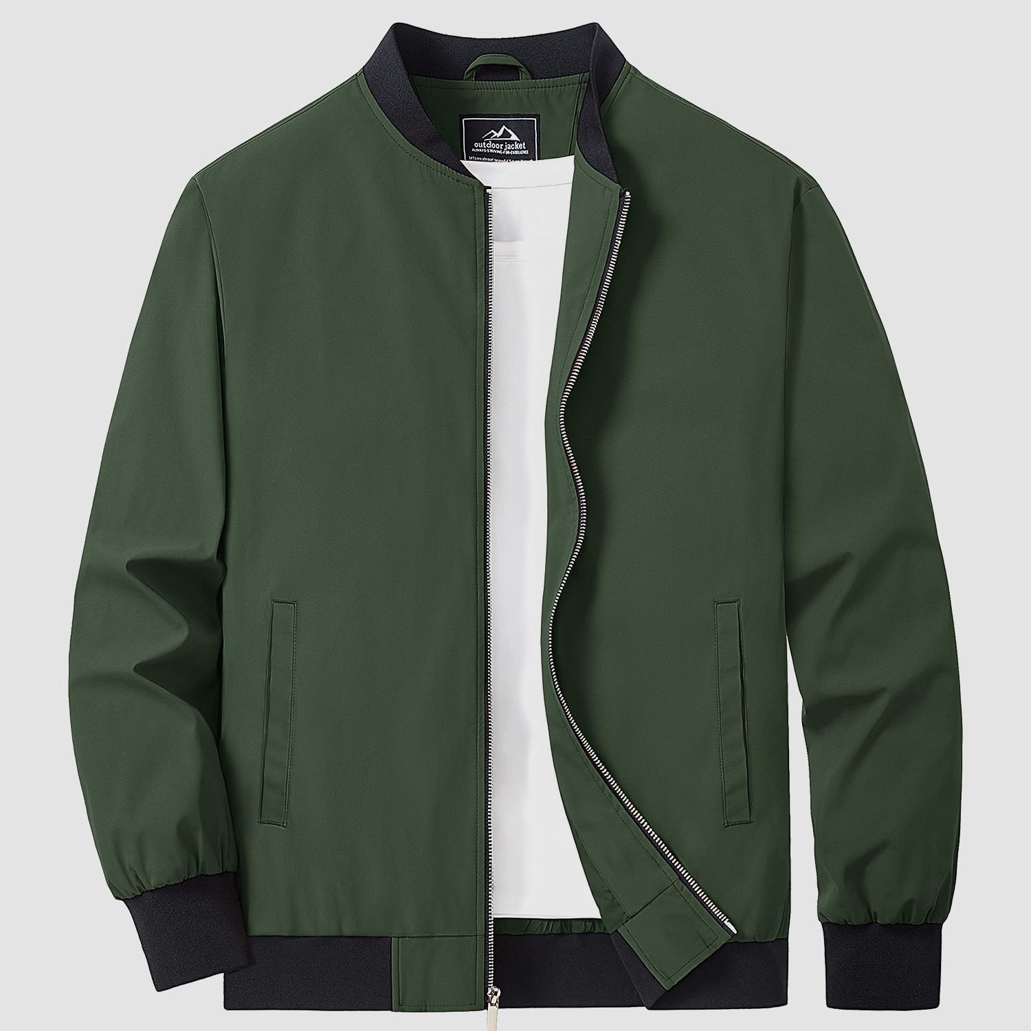 Men's Bomber Jacket Lightweight Windbreaker with Pockets