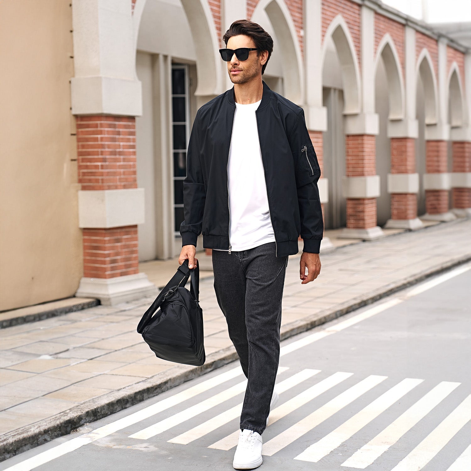 Men's Bomber Jacket Lightweight Windproof Casual Jacket