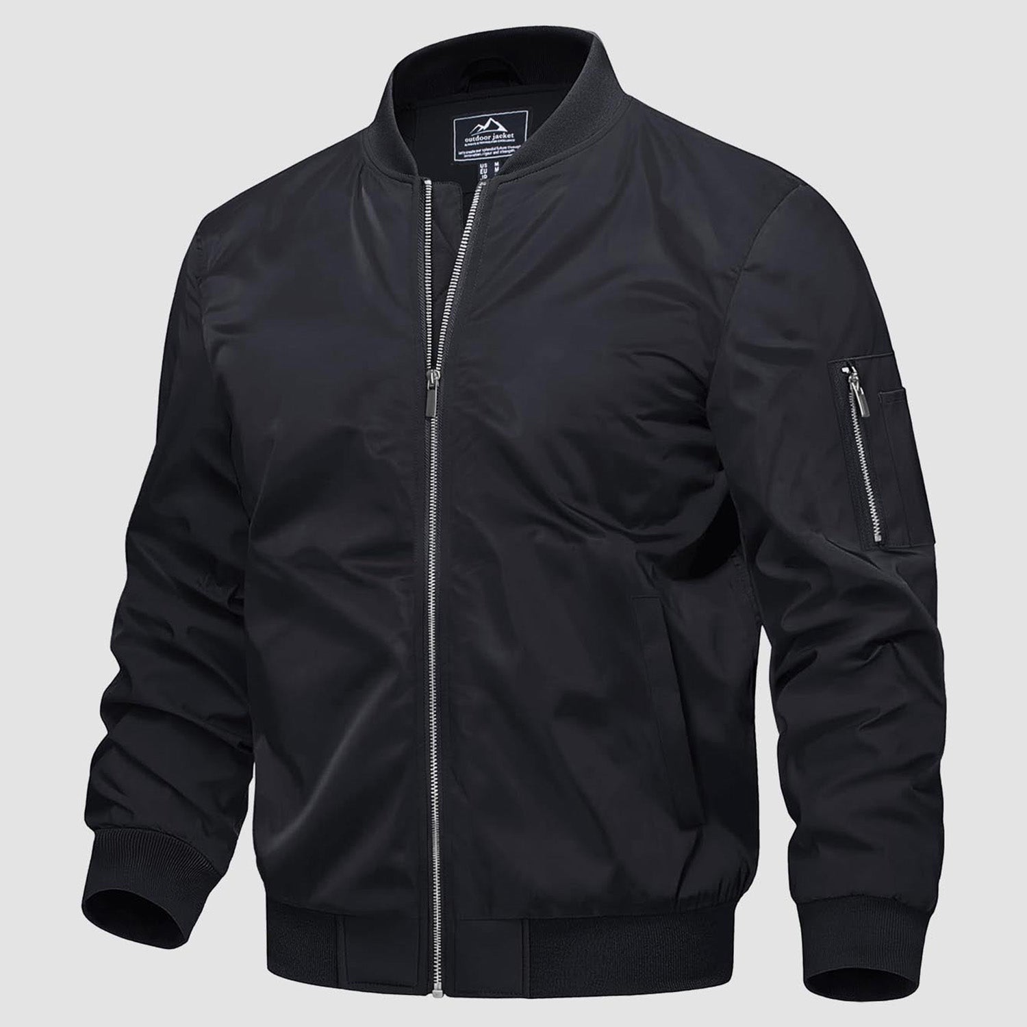 Men's Bomber Jacket, Quilted & Windproof with Pockets
