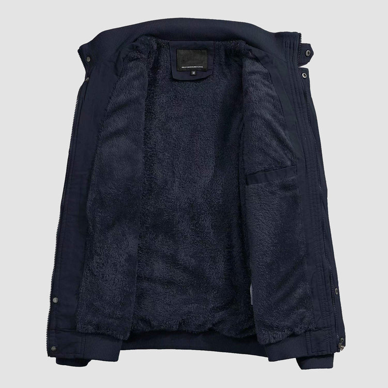 Men's Cotton Military Bomber Jacket - Lightweight Zip-Up