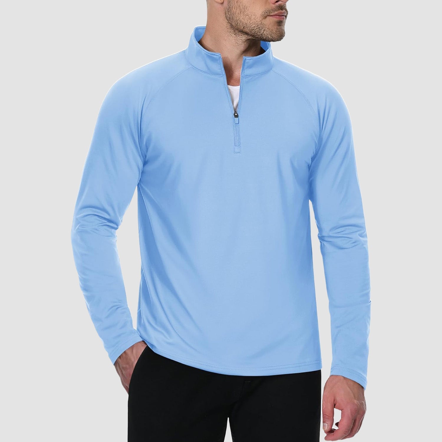 Men's Fleece-Lined Quarter Zip Pullover Sweatshirt