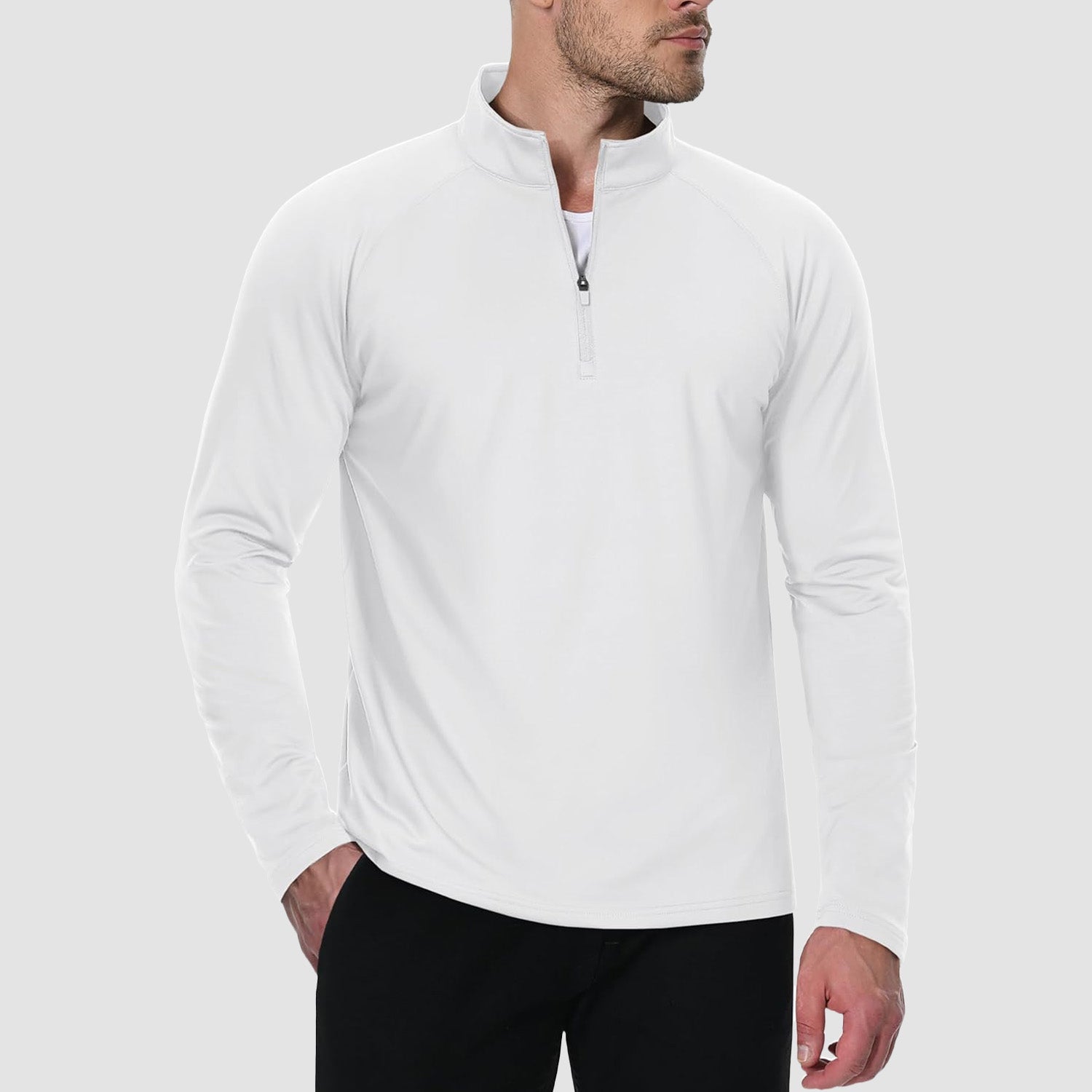 Men's Fleece-Lined Quarter Zip Pullover Sweatshirt