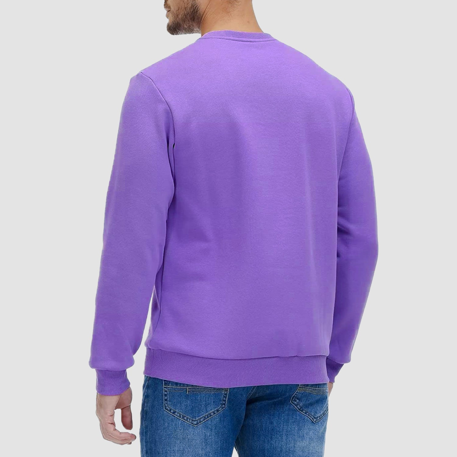 Men's Fleece Crewneck Sweatshirt - Warm Lilac Pullover