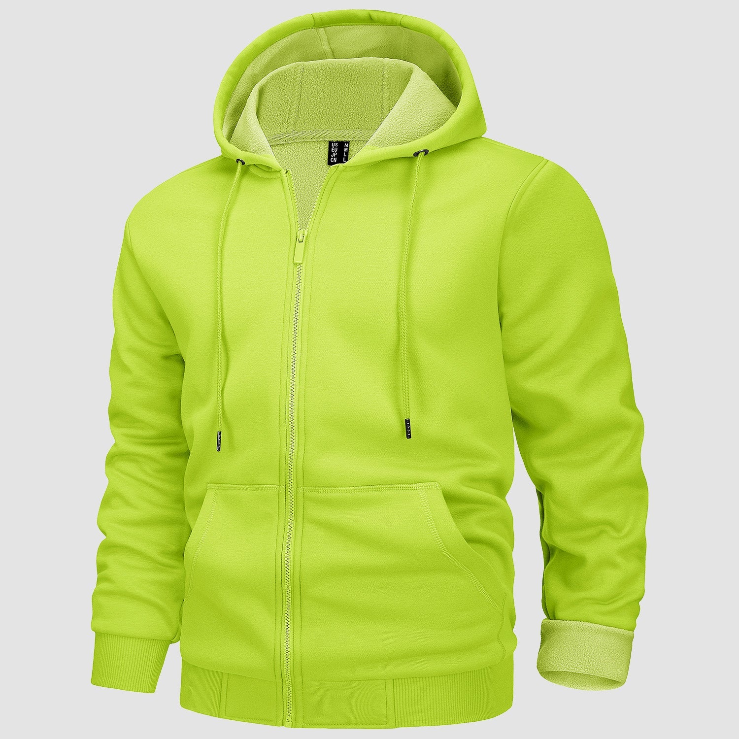 Men's Fleece Hoodie Bomber Jacket - Zip Up Sweatshirt