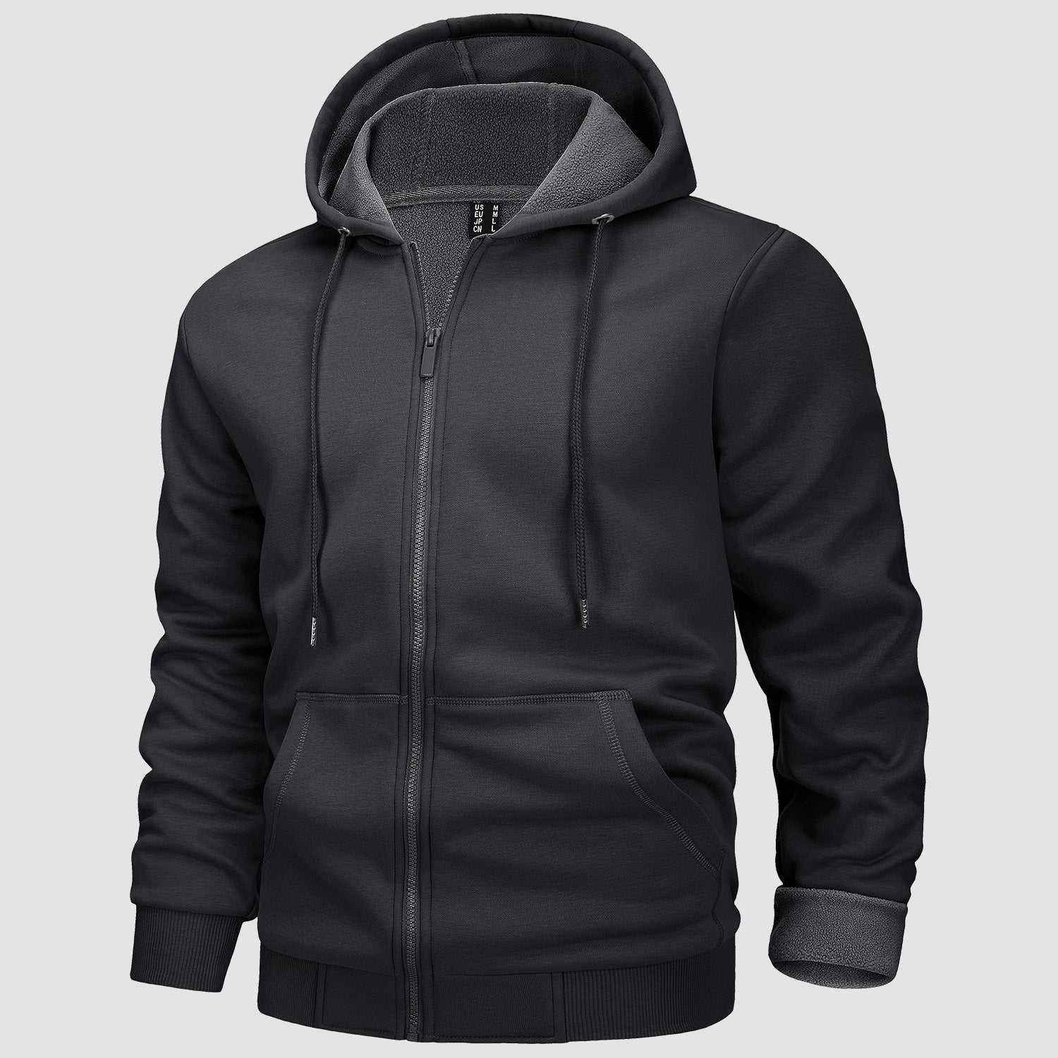 Men's Fleece Hoodie Bomber Jacket - Zip Up Sweatshirt