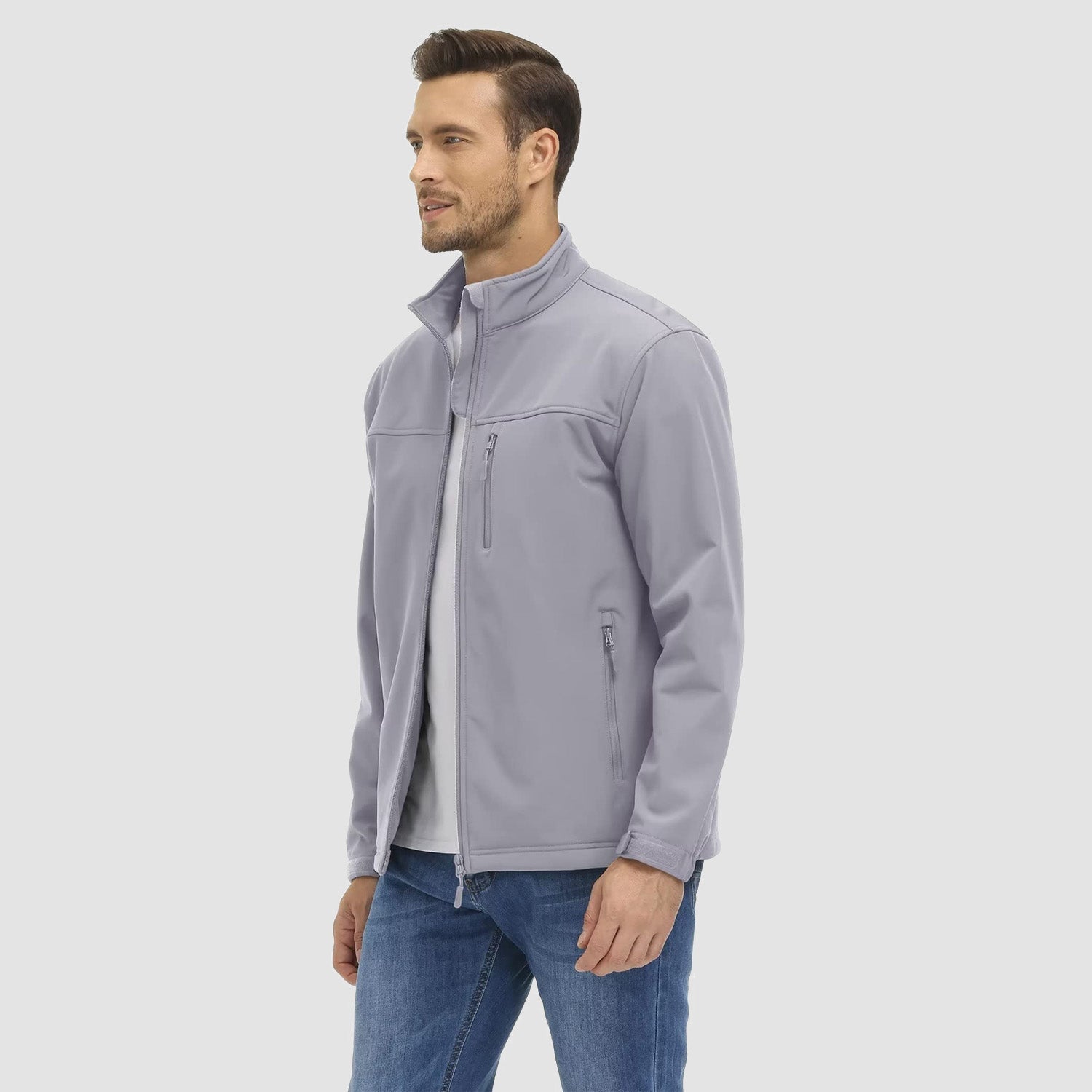 Men's Fleece Lined Jacket Lightweight Waterproof Jacket