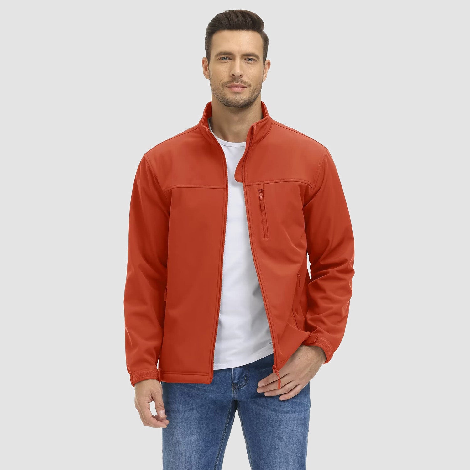 Men's Fleece Lined Jacket Lightweight Waterproof Jacket