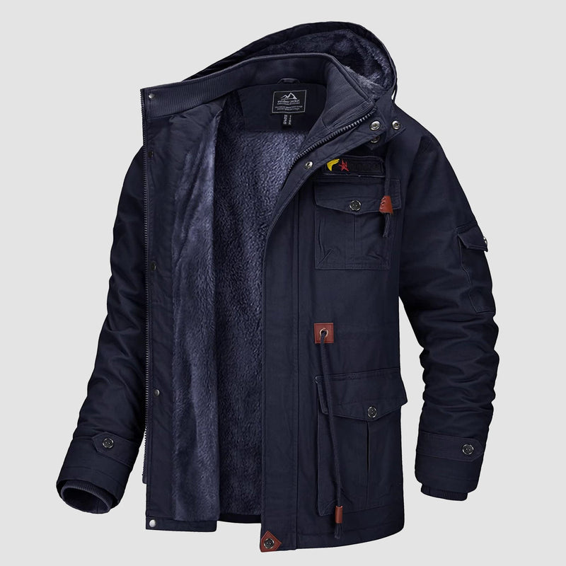 Men's Fleece Lined Winter Military Jacket Parka