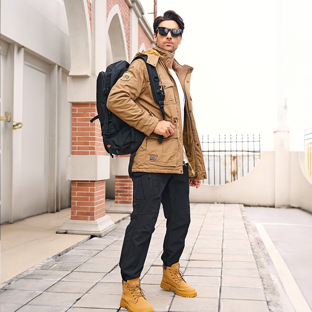 Men's Fleece Lined Winter Military Jacket Parka