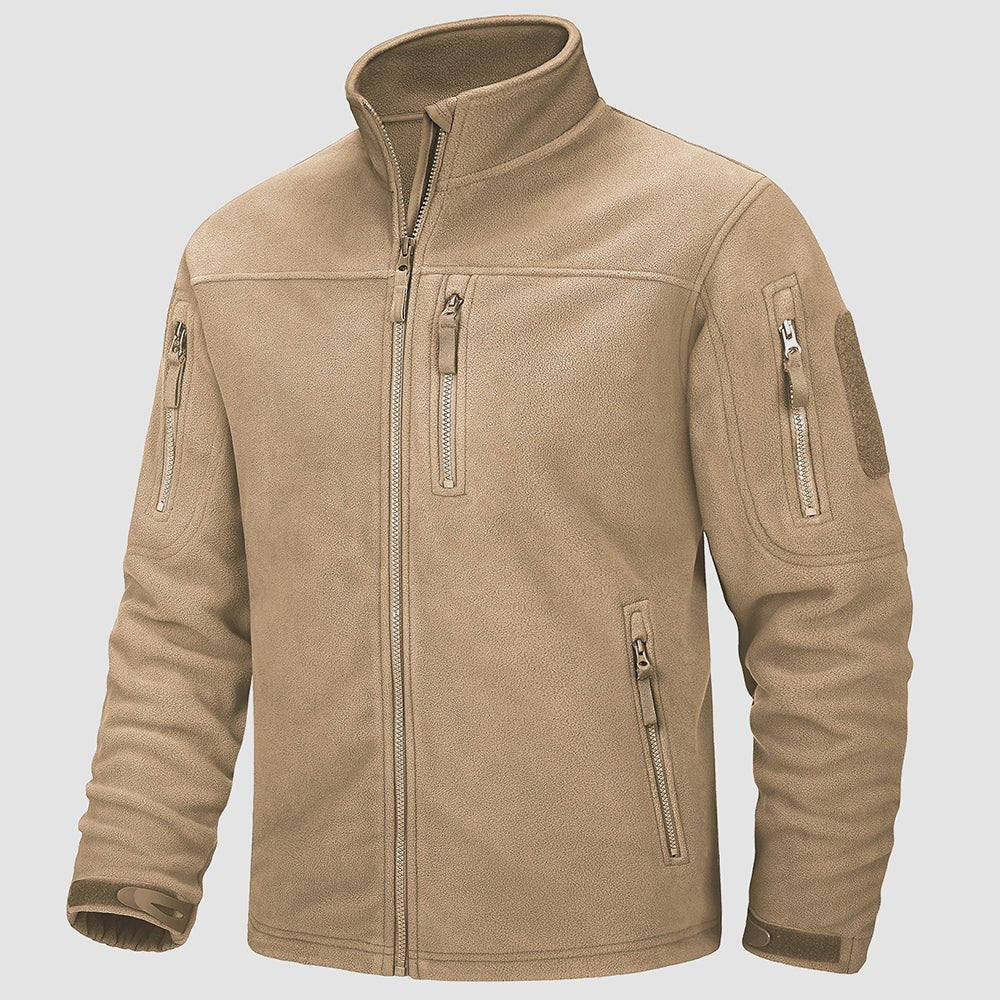 Men's Fleece Tactical Jacket Stand Collar Military Field Jackets