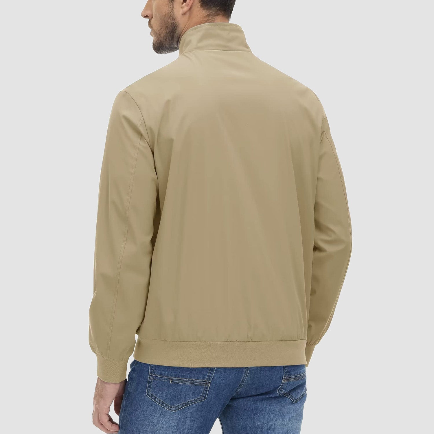 Men's Jacket Stand Collar Lightweight Windproof Outwear