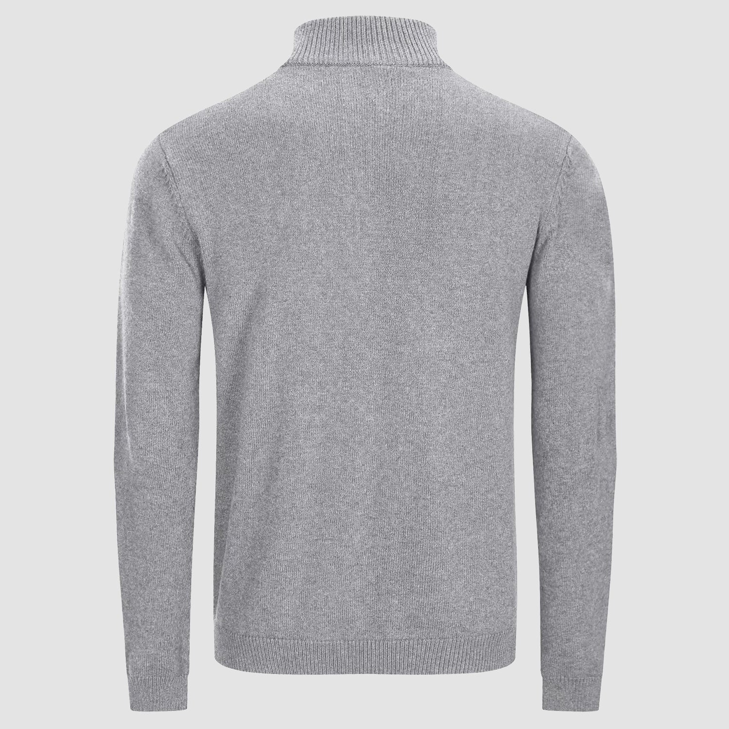 Men's Knitted Turtleneck Sweater - 1/4 Zip Pullover