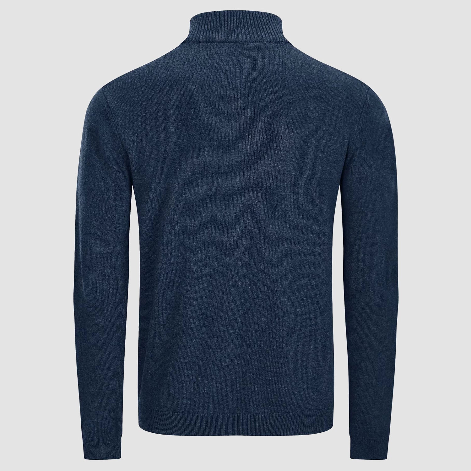 Men's Knitted Turtleneck Sweater - 1/4 Zip Pullover