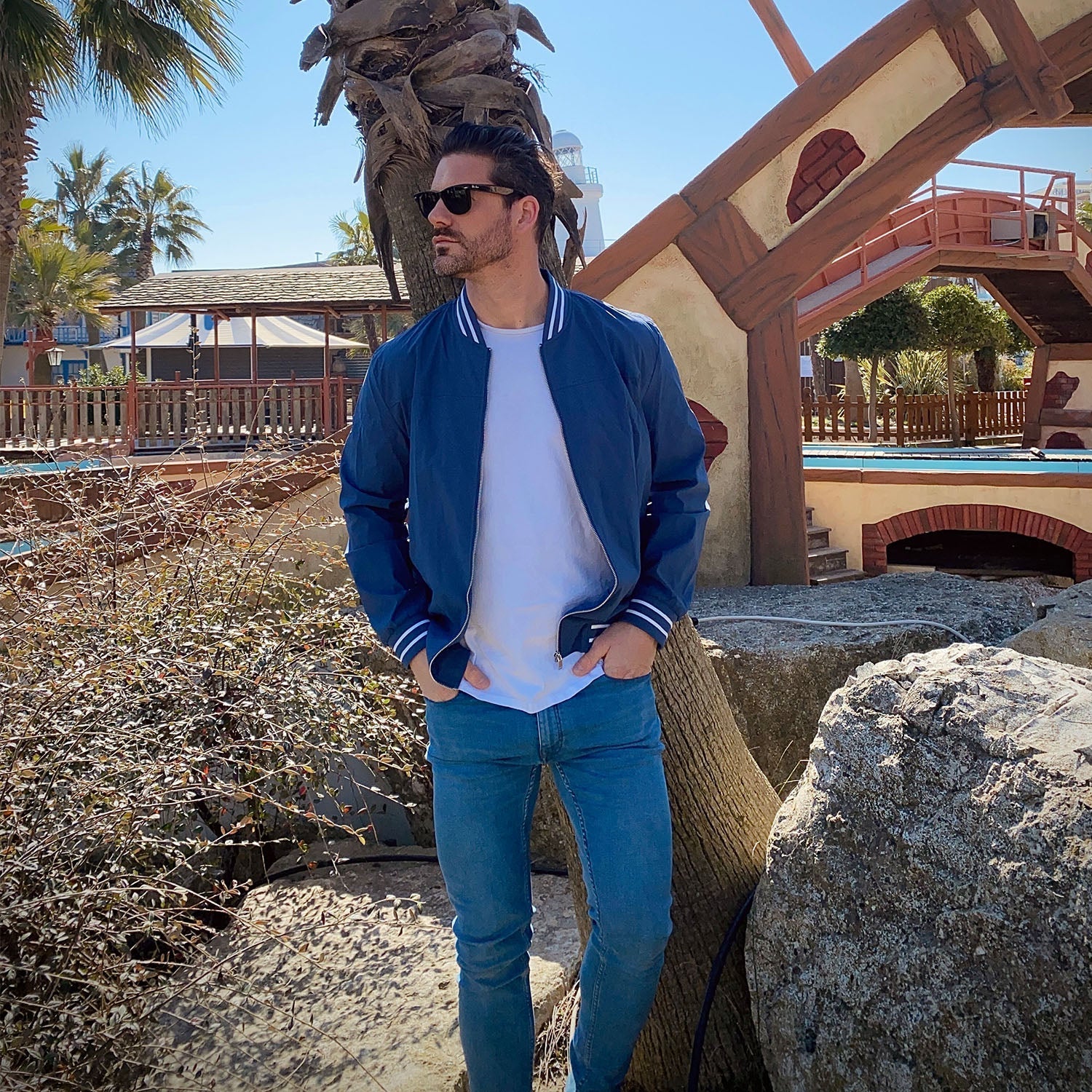 Men's Lightweight Bomber Jacket Casual Windbreaker