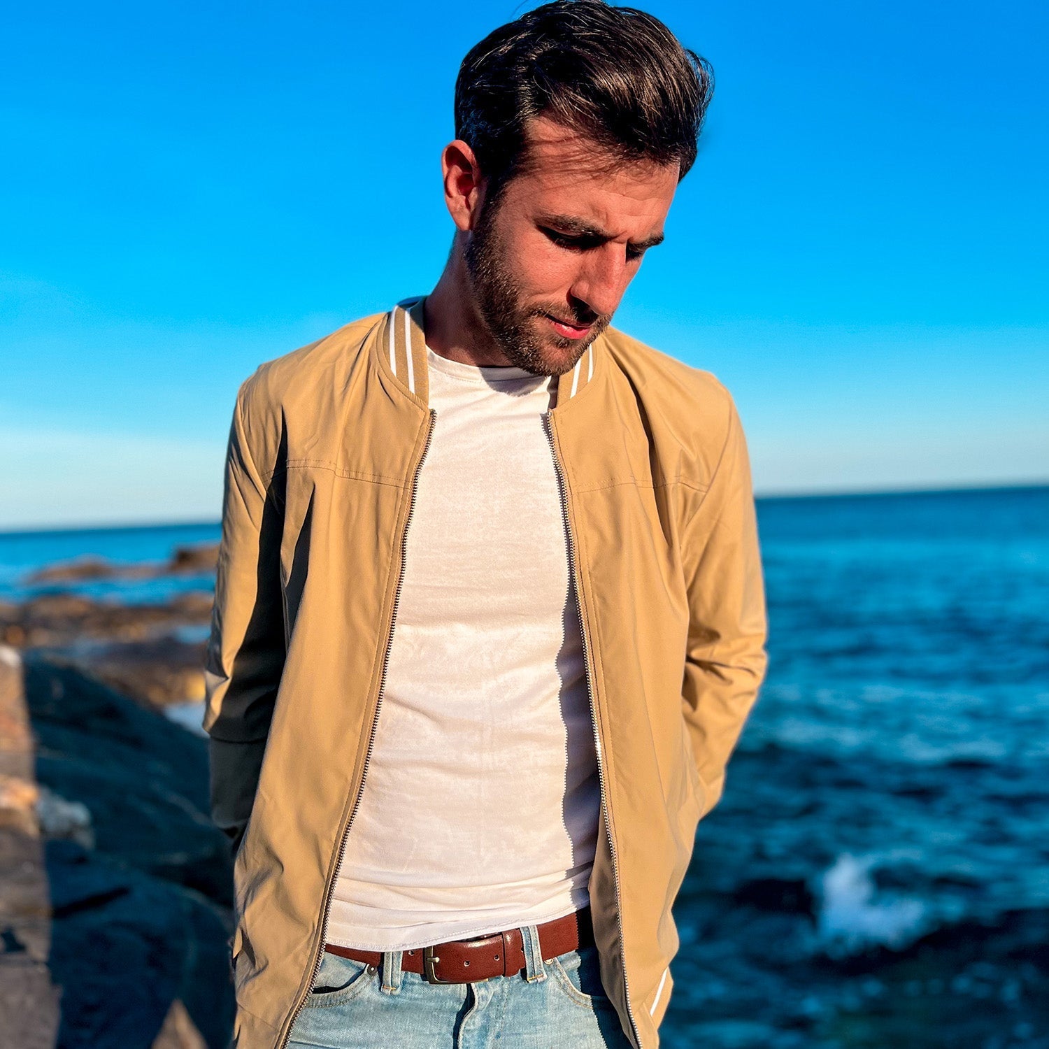 Men's Lightweight Bomber Jacket Casual Windbreaker