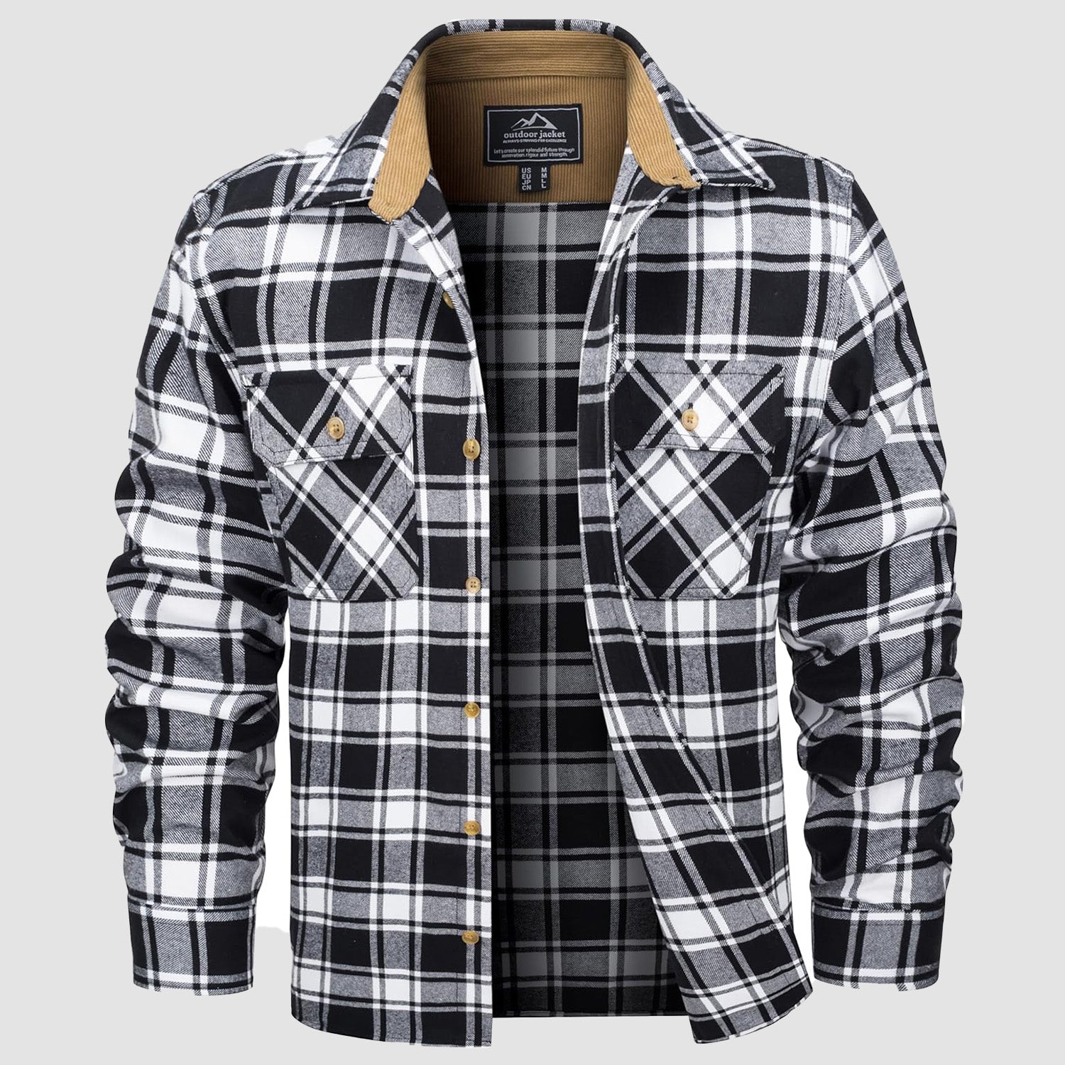 Men's Lightweight Flannel Shirt Jacket