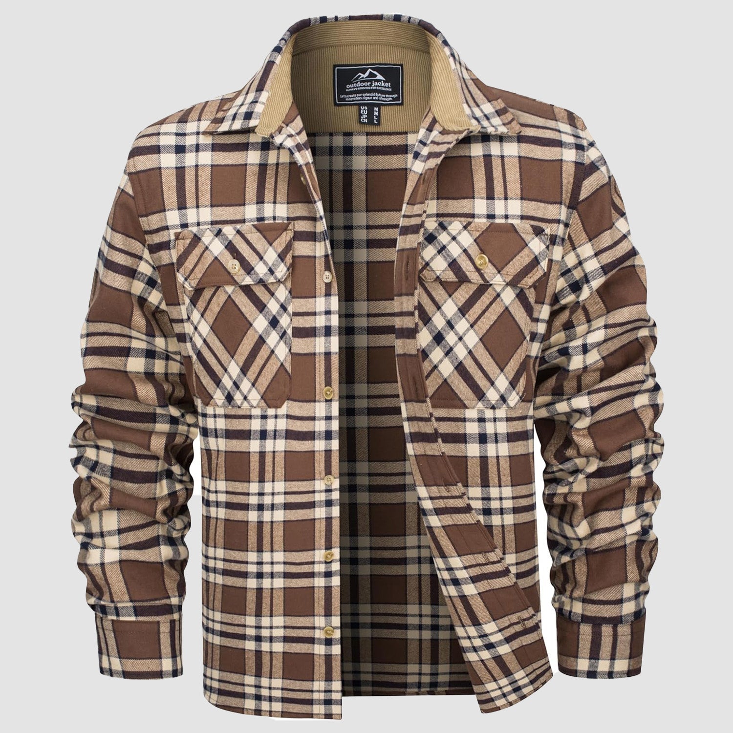 Men's Lightweight Flannel Shirt Jacket