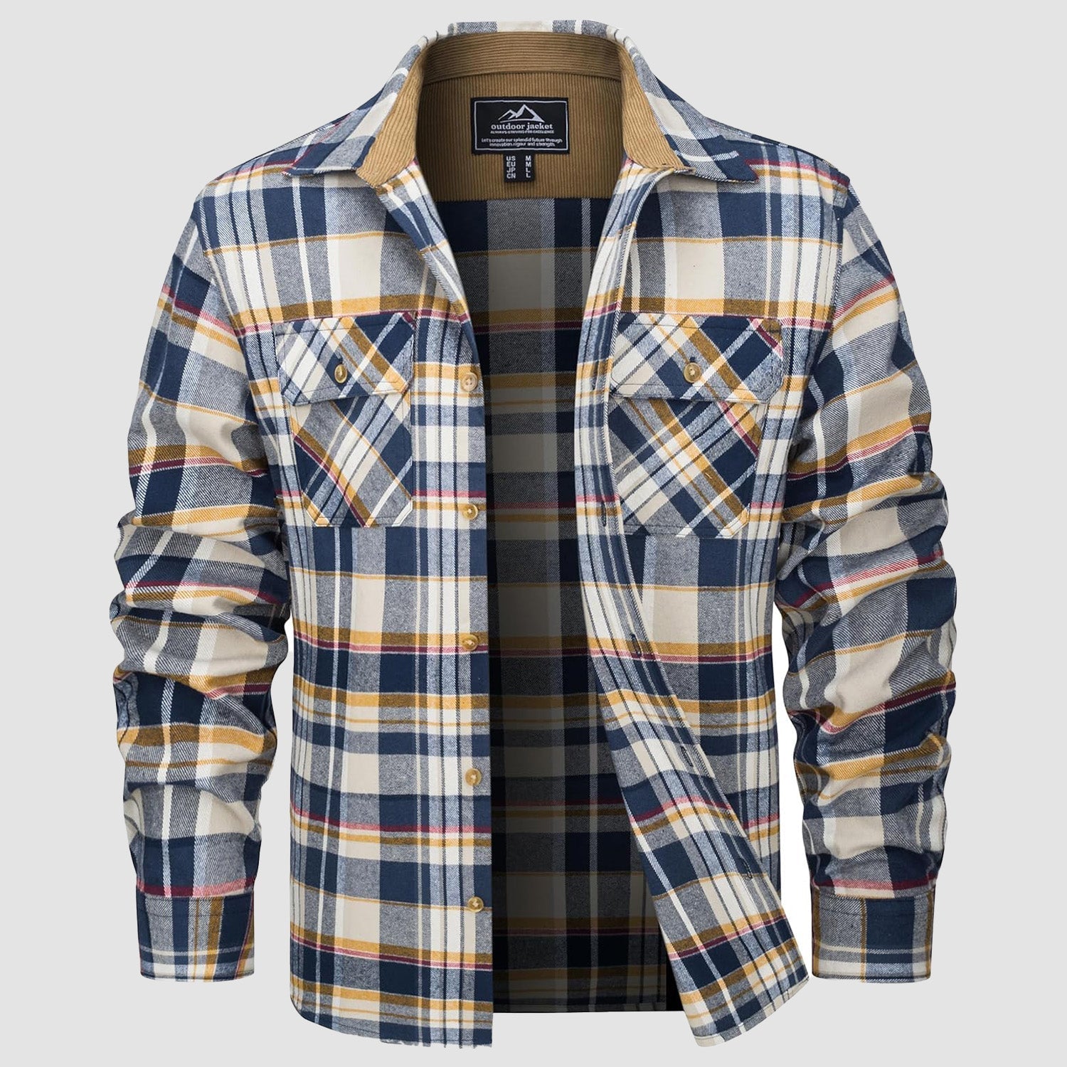 Men's Lightweight Flannel Shirt Jacket