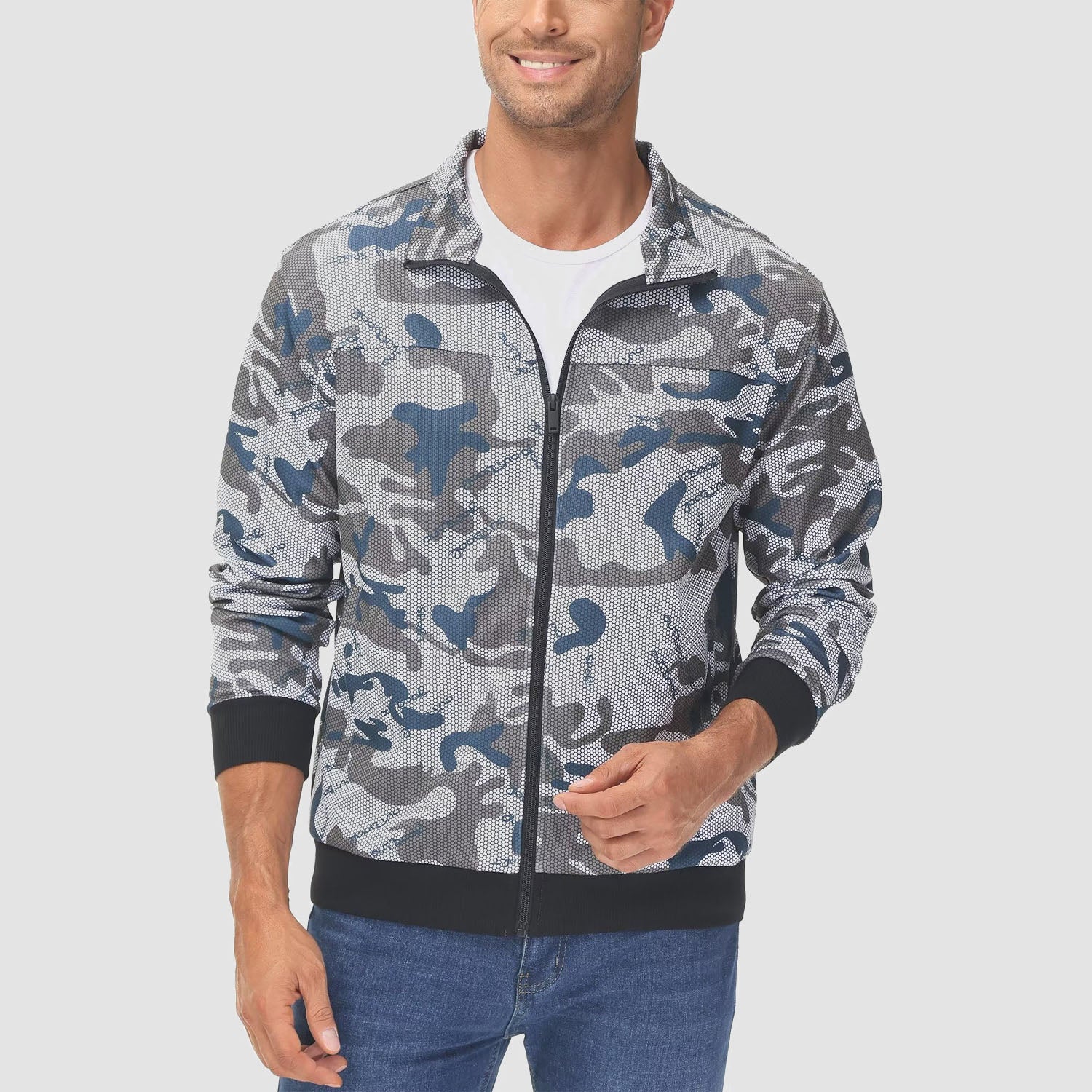 Men's Lightweight Full-Zip Track Jacket with Pockets