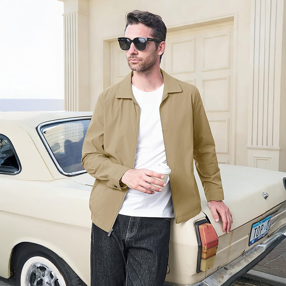 Men's Lightweight Jacket Casual Laydown Collar Jacket
