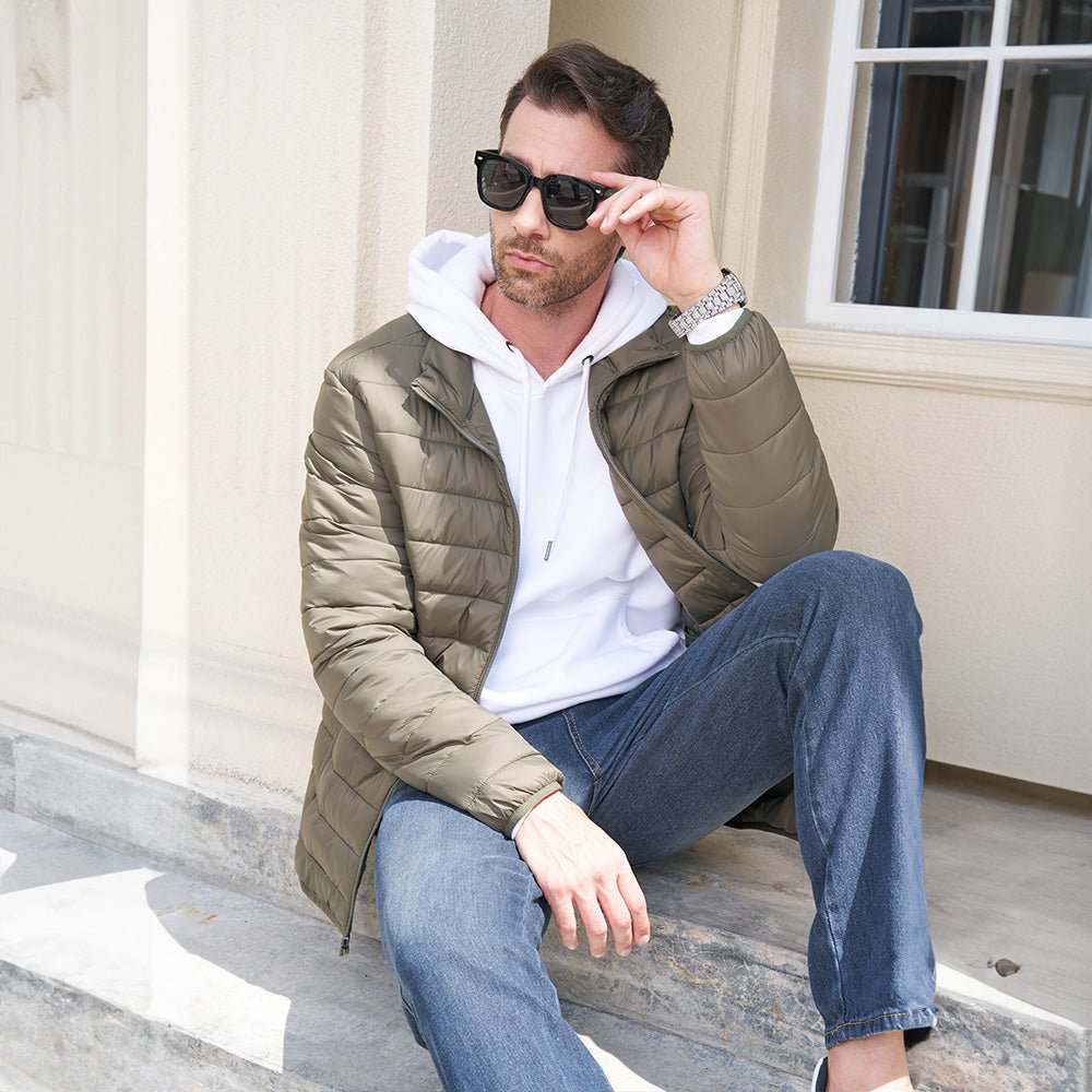 Men's Lightweight Puffer Jacket – Water-Repellent Winter Coat