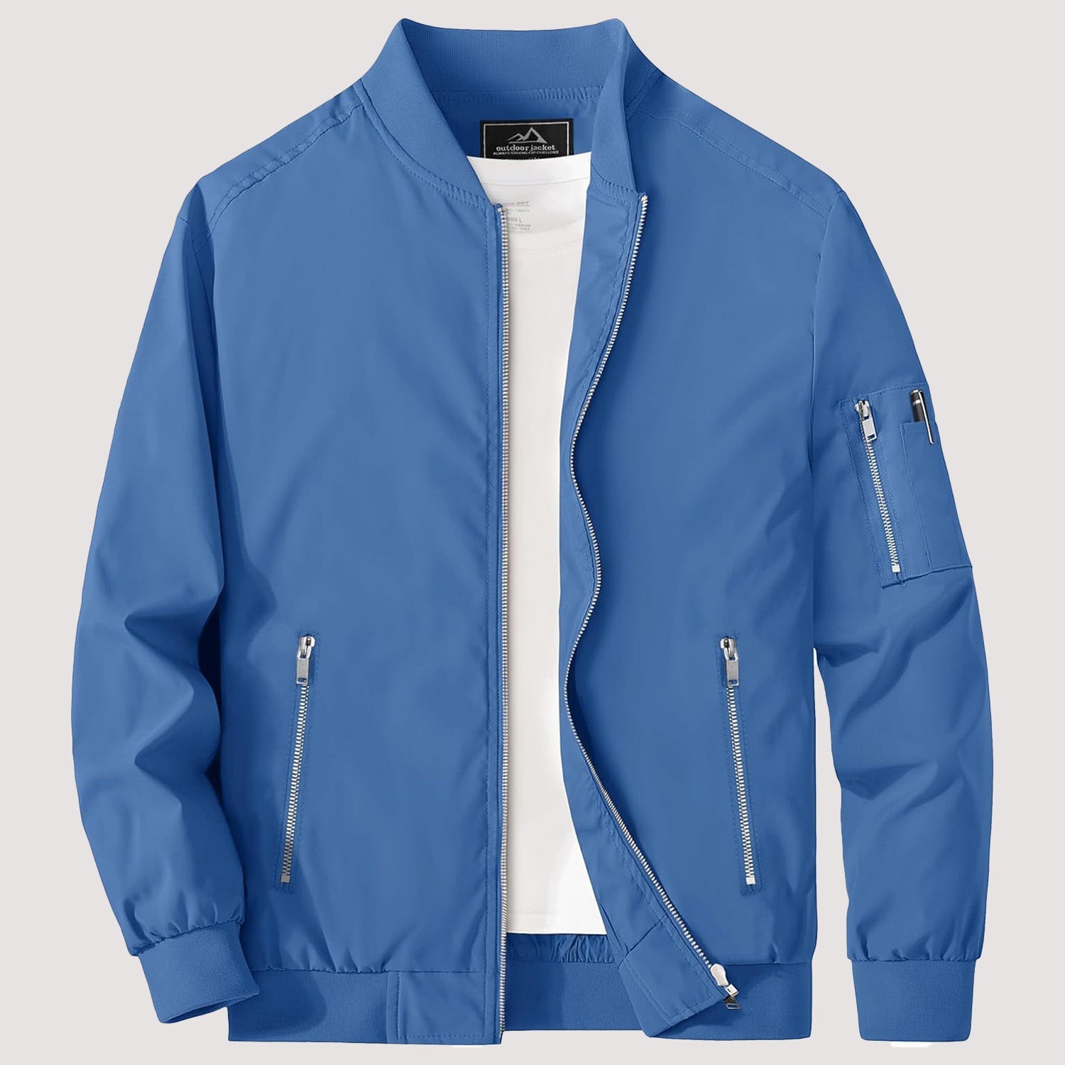 Men's Lightweight Zip-Up Bomber Jacket - Casual Windbreaker