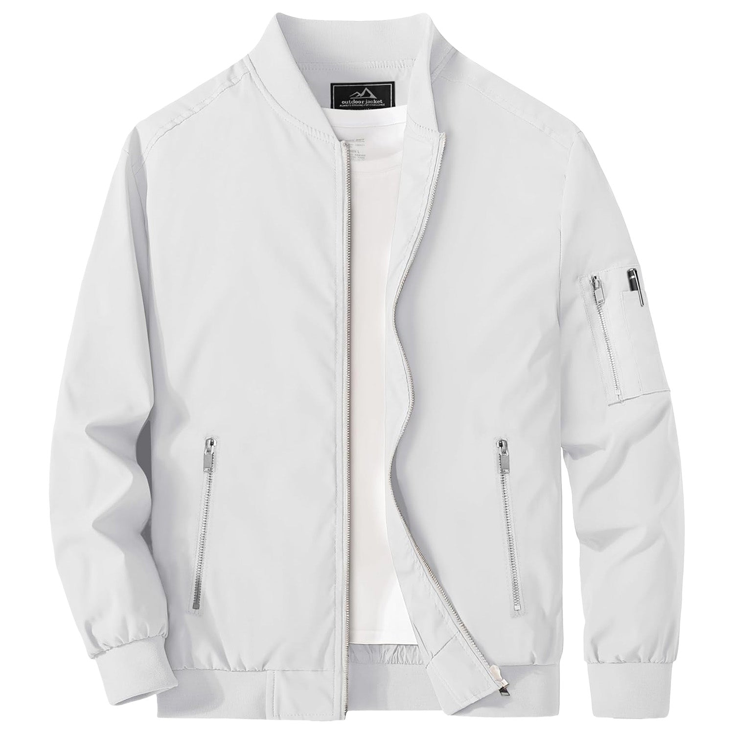 Men's Lightweight Zip-Up Bomber Jacket - Casual Windbreaker