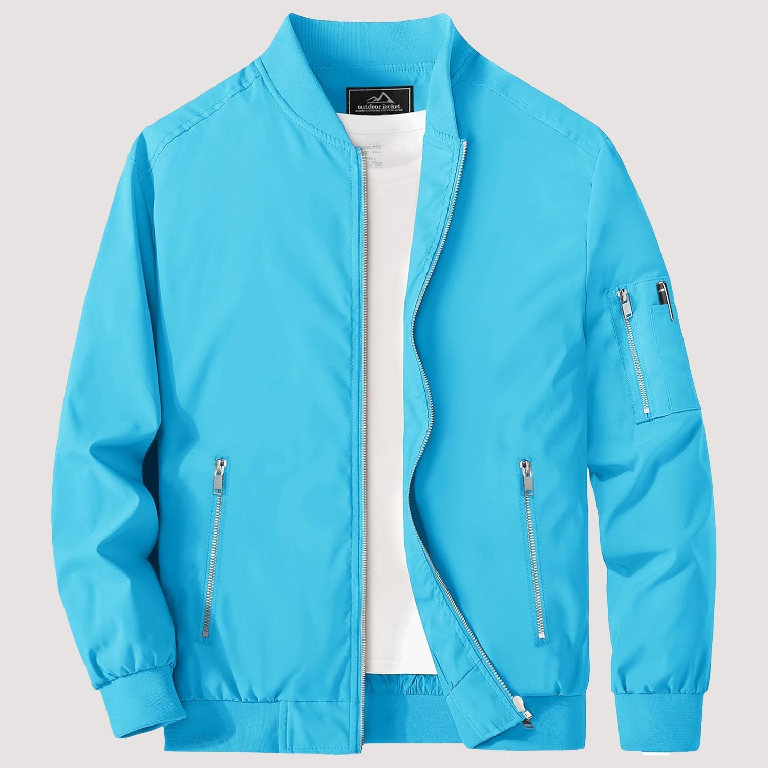 Men's Lightweight Zip-Up Bomber Jacket - Casual Windbreaker