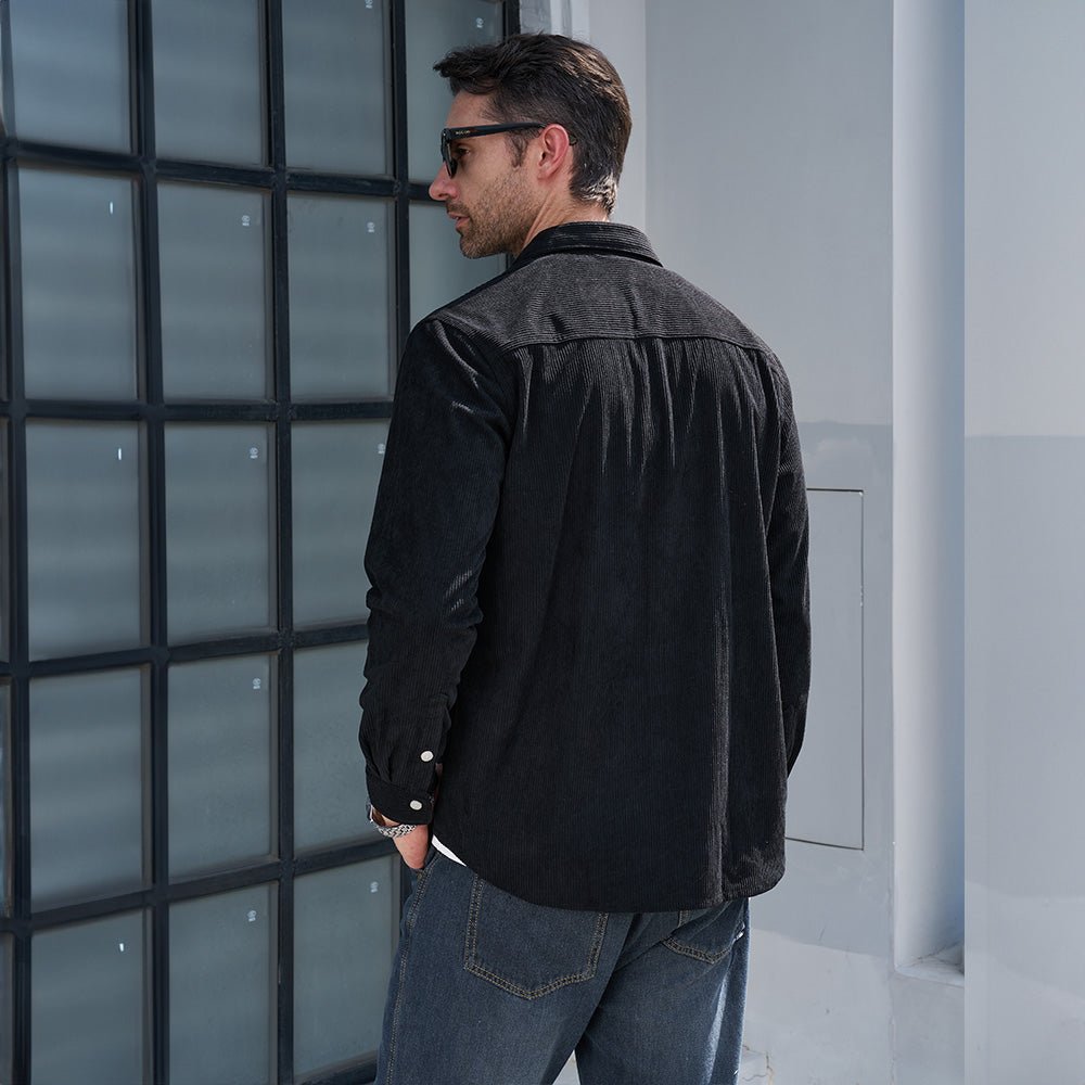 Men's Long Sleeve Corduroy Sun Protection Shirt
