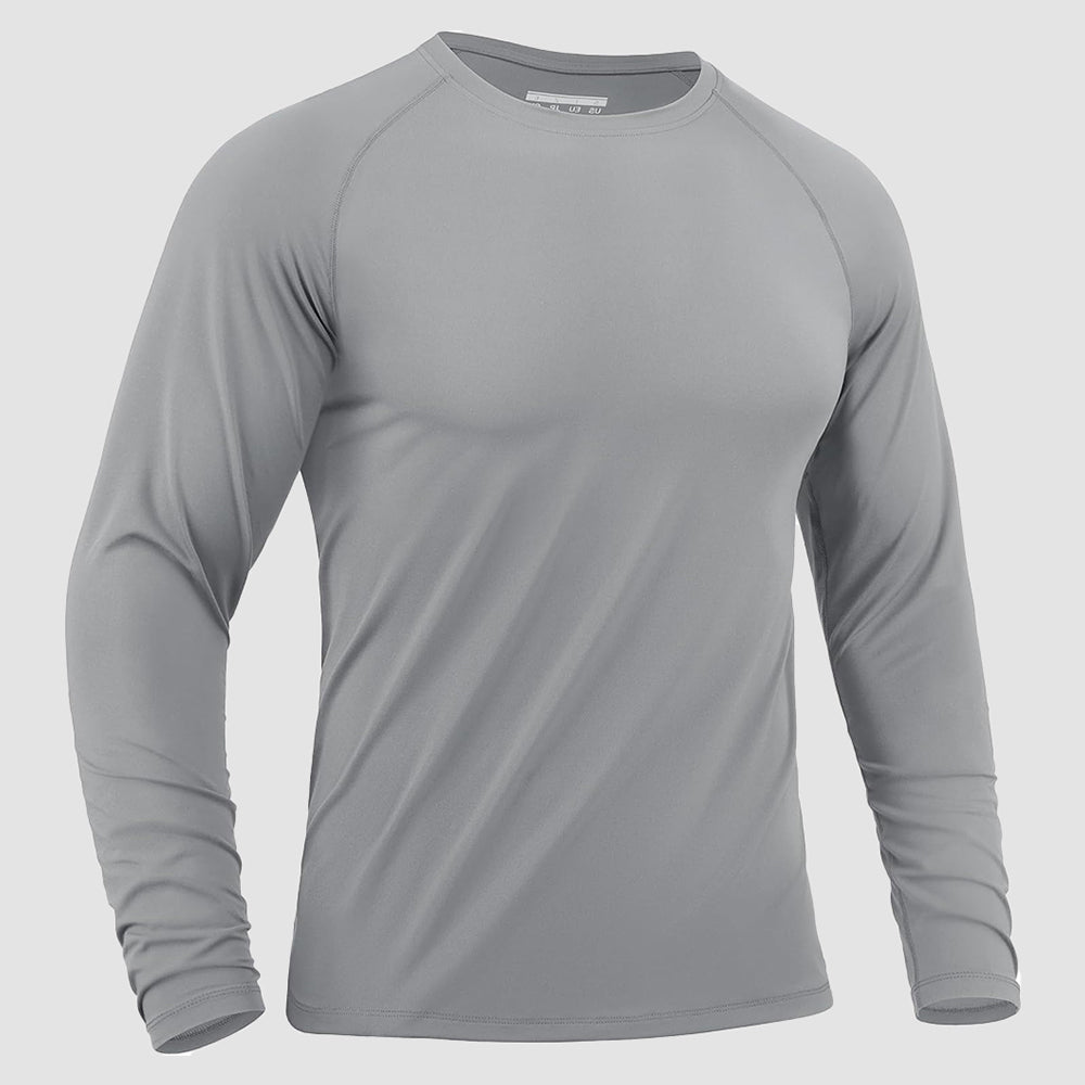 Men's Long Sleeve Rash Guard UPF 50+ Athletic Swim Shirt