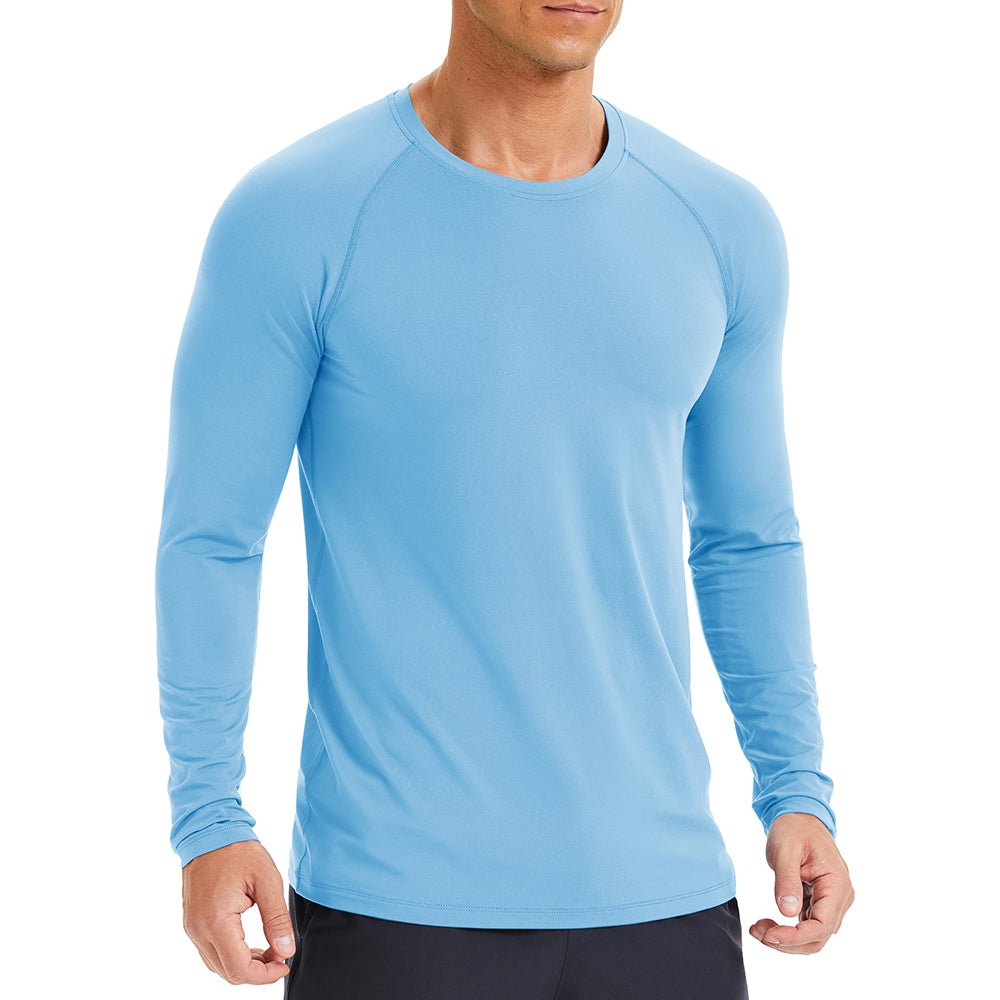 Men's Long Sleeve Rash Guard UPF 50+ Athletic Swim Shirt