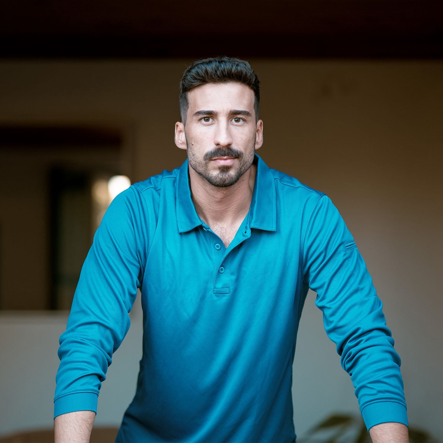 Men's Quick Dry Tactical Polo - Long Sleeve Performance Shirt