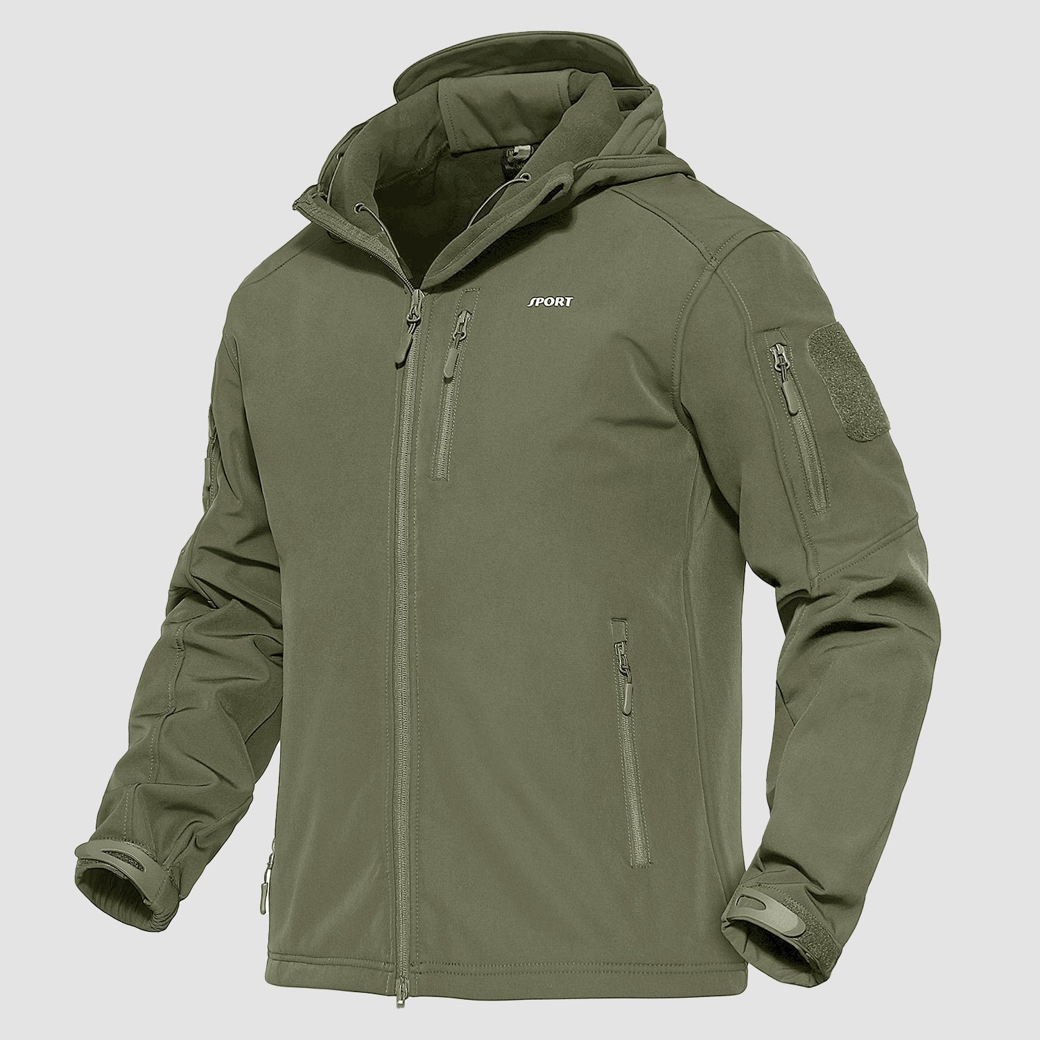 Men's Tactical Jacket - 6 Pockets Fleece Lined Water-Resistant