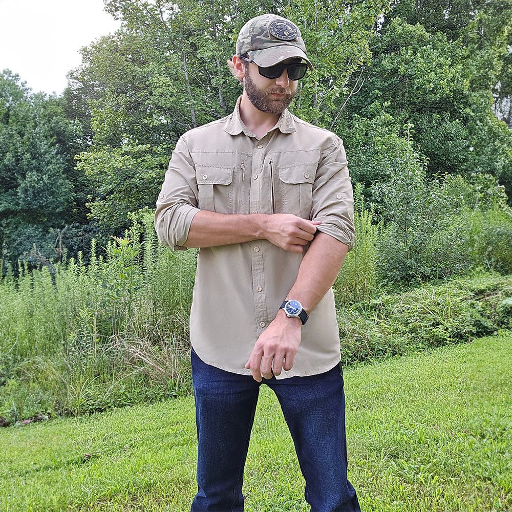 Men's Tactical Shirt, Quick-Dry & UV Protection for Hiking