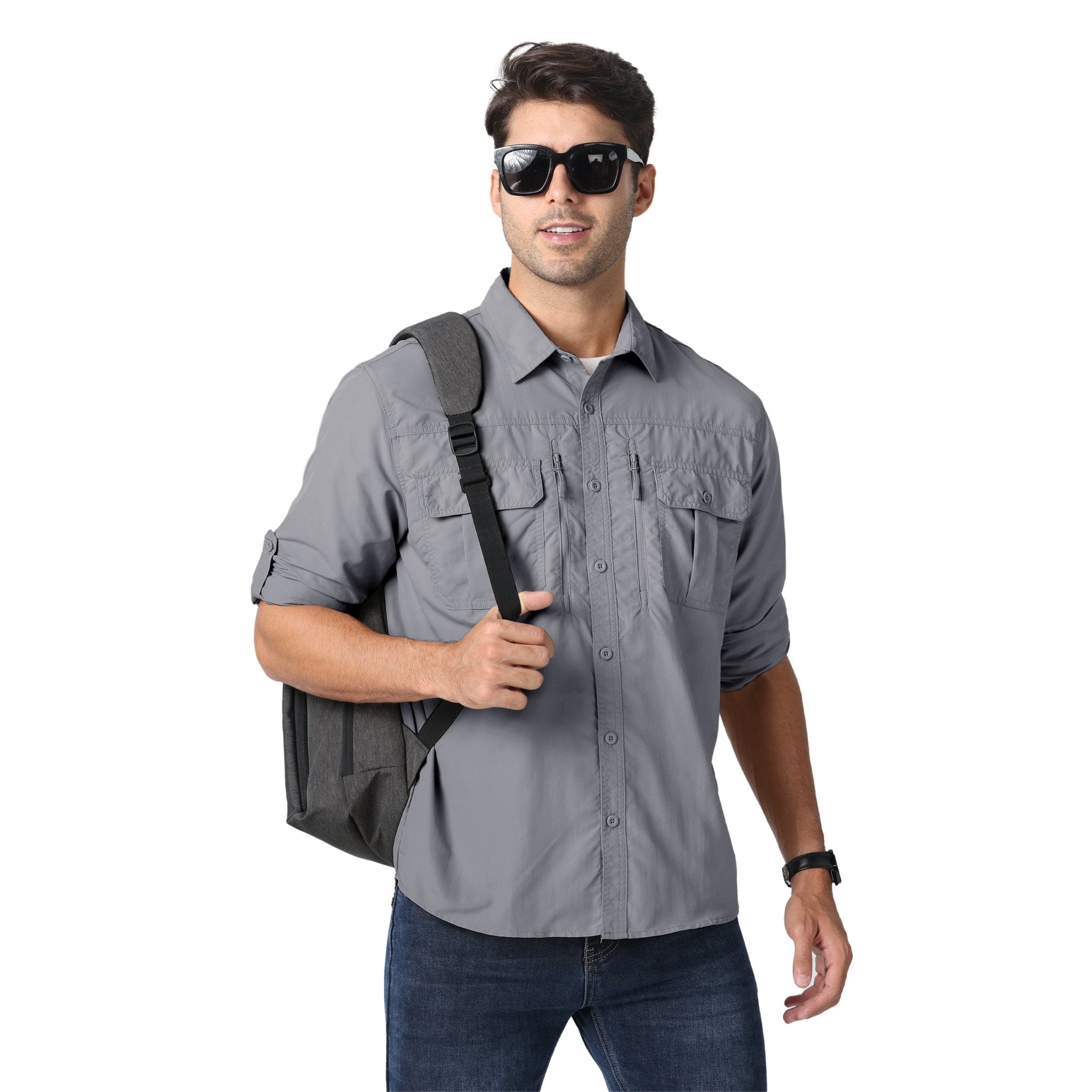 Men's Tactical Shirt, Quick-Dry & UV Protection for Hiking