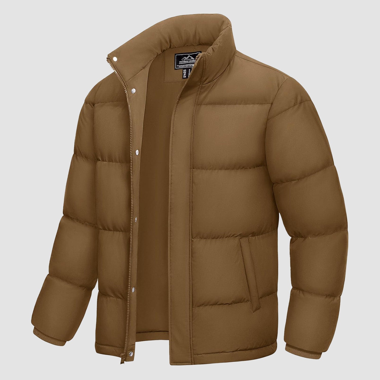 Men's Warm Down Puffer Jacket, Water-Resistant & Windproof