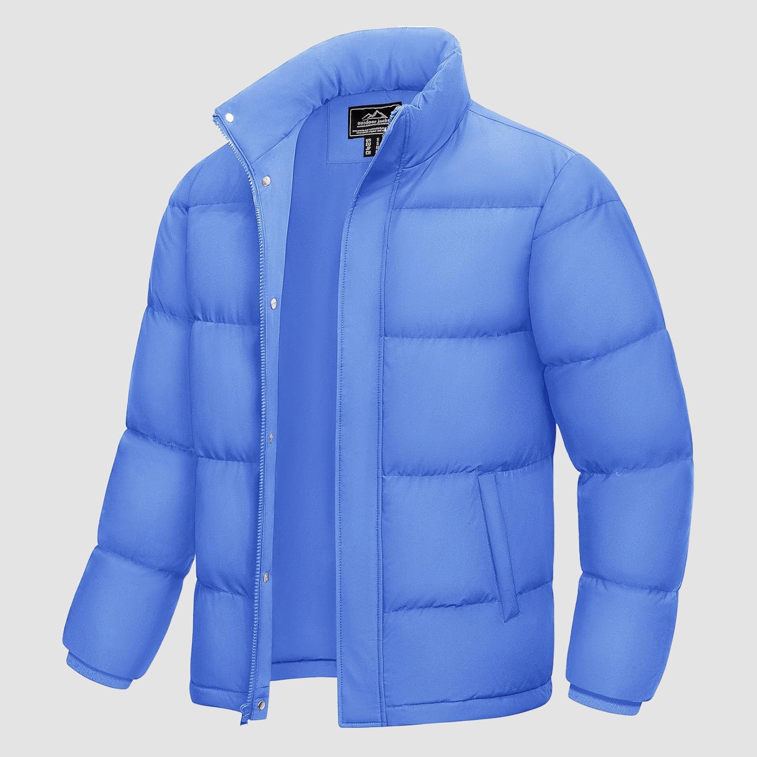 Men's Warm Down Puffer Jacket, Water-Resistant & Windproof