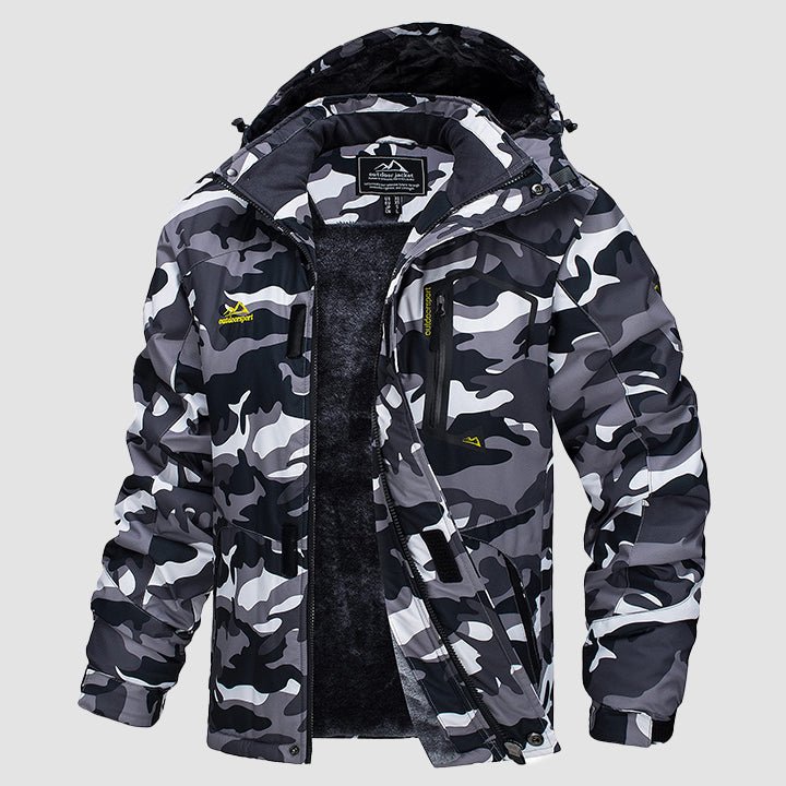 Men's Water-Repellent Winter Ski Jacket with Fleece Lining