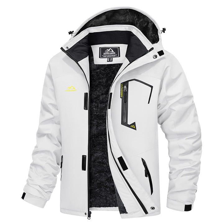 Men's Water-Repellent Winter Ski Jacket with Fleece Lining