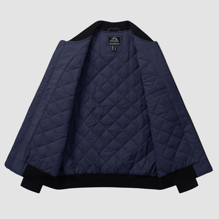 Men's Winter Bomber Jacket, Quilted & Windproof Zip-Up Coa