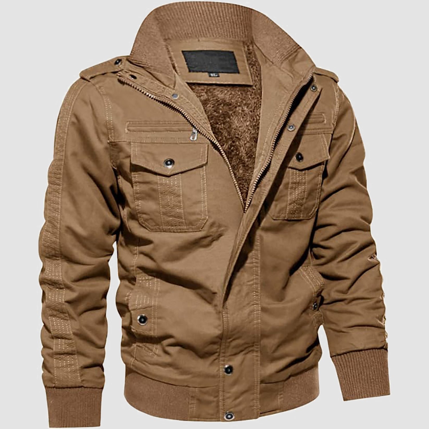 Men's Winter Military Cargo Jacket - Fleece Tactical Coat