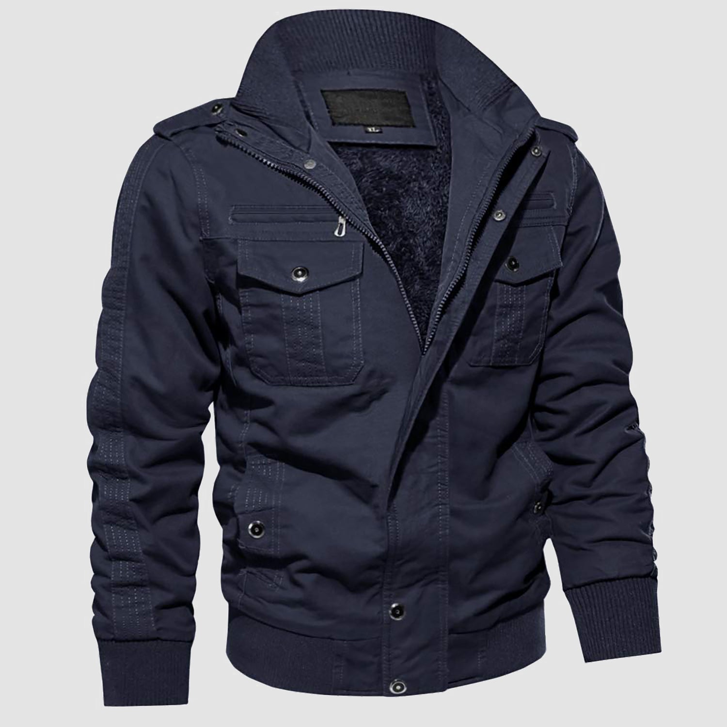 Men's Winter Military Cargo Jacket - Fleece Tactical Coat