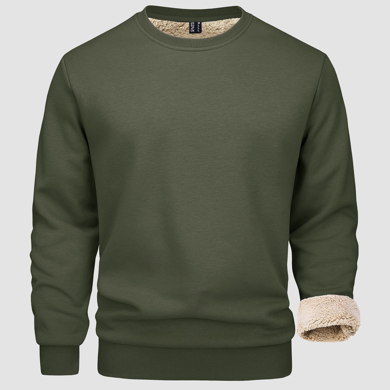 Men's  Basic Pullover Crewneck Sweater Fleece Lined Sweatshirt