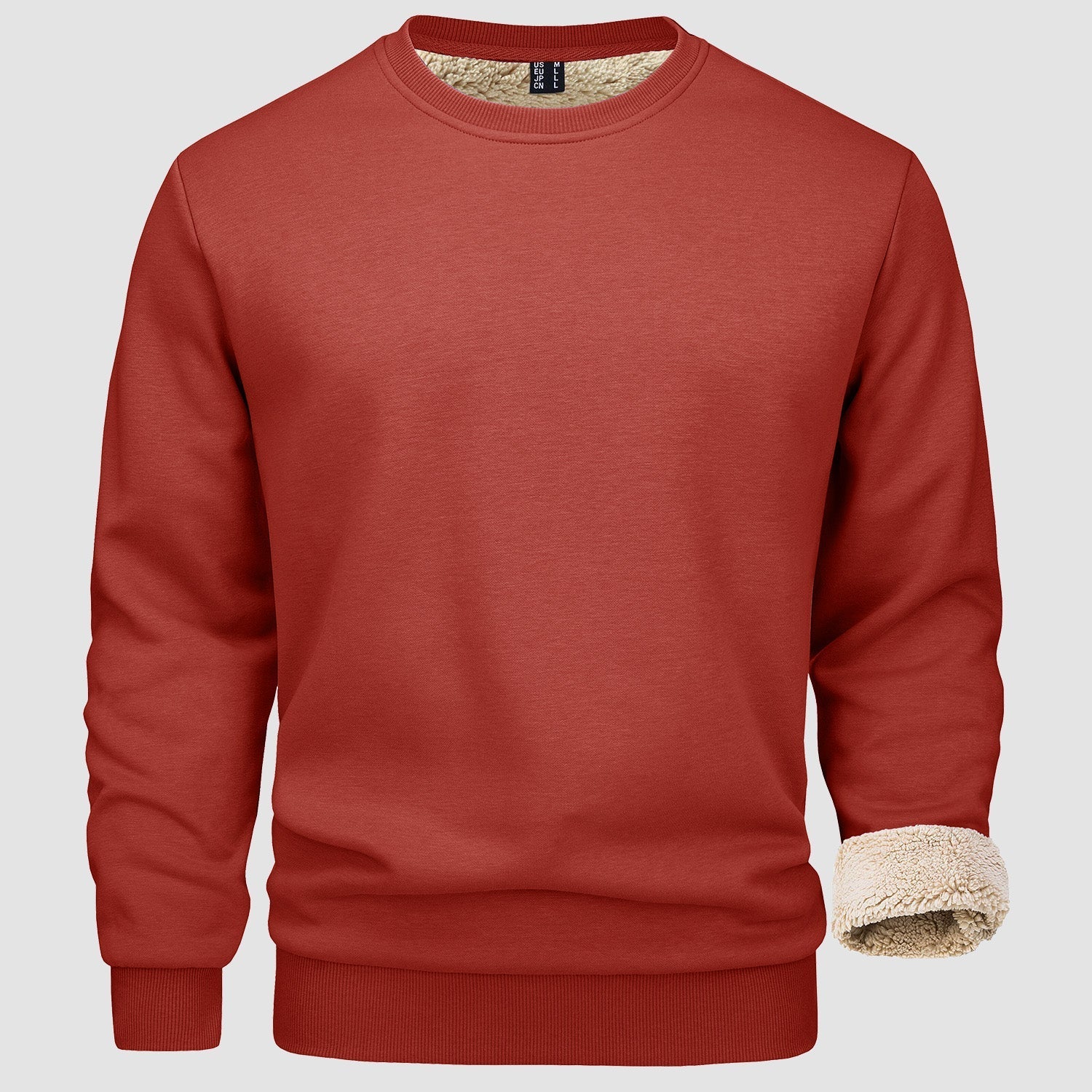 Men's  Basic Pullover Crewneck Sweater Fleece Lined Sweatshirt