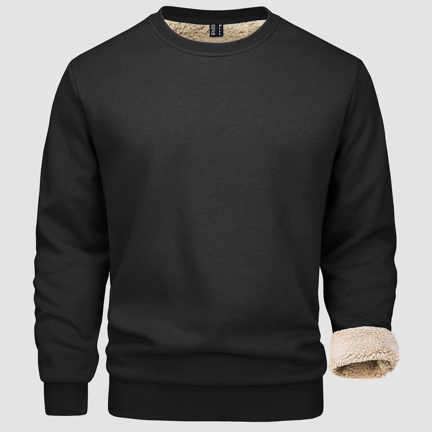 Men's  Basic Pullover Crewneck Sweater Fleece Lined Sweatshirt