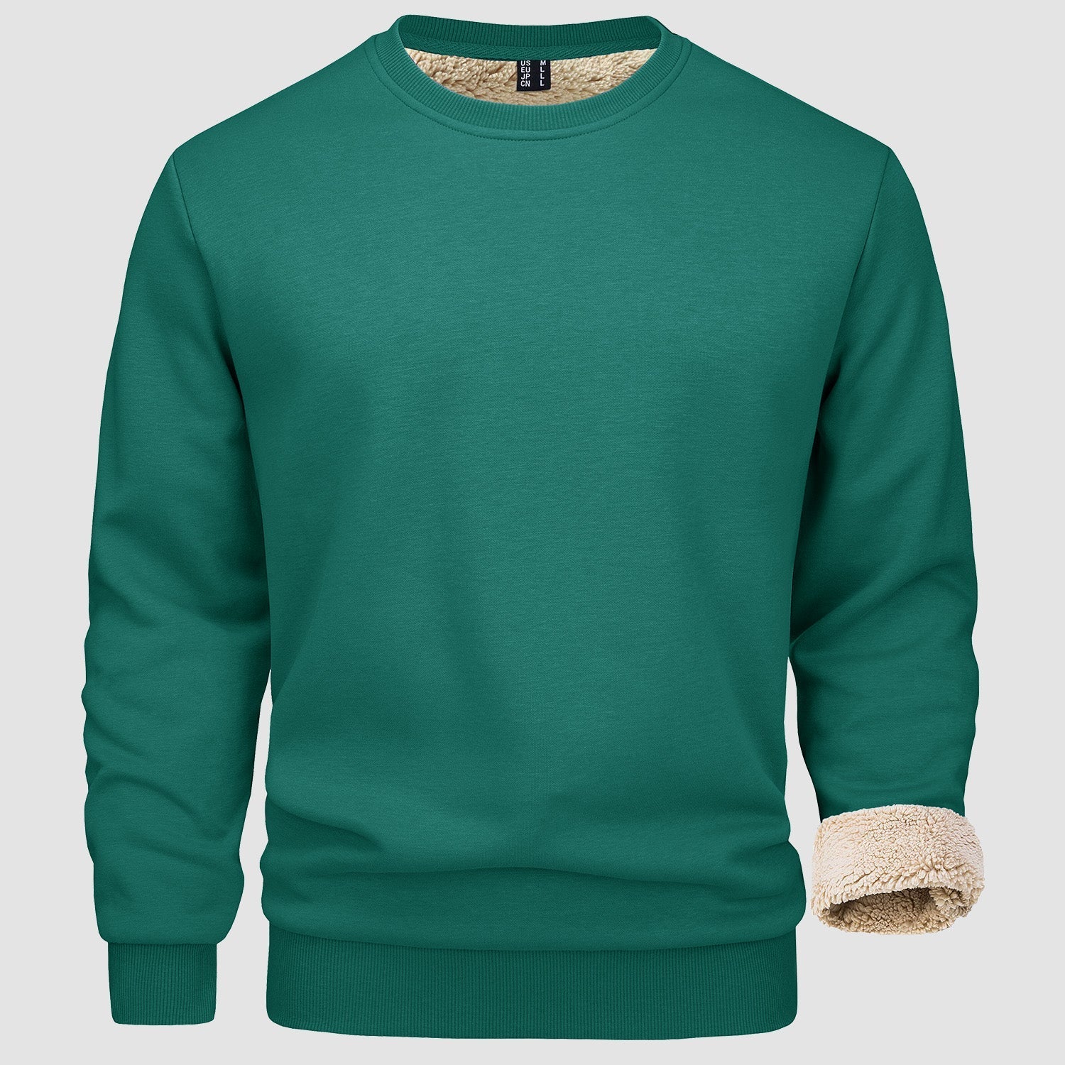Men's  Basic Pullover Crewneck Sweater Fleece Lined Sweatshirt