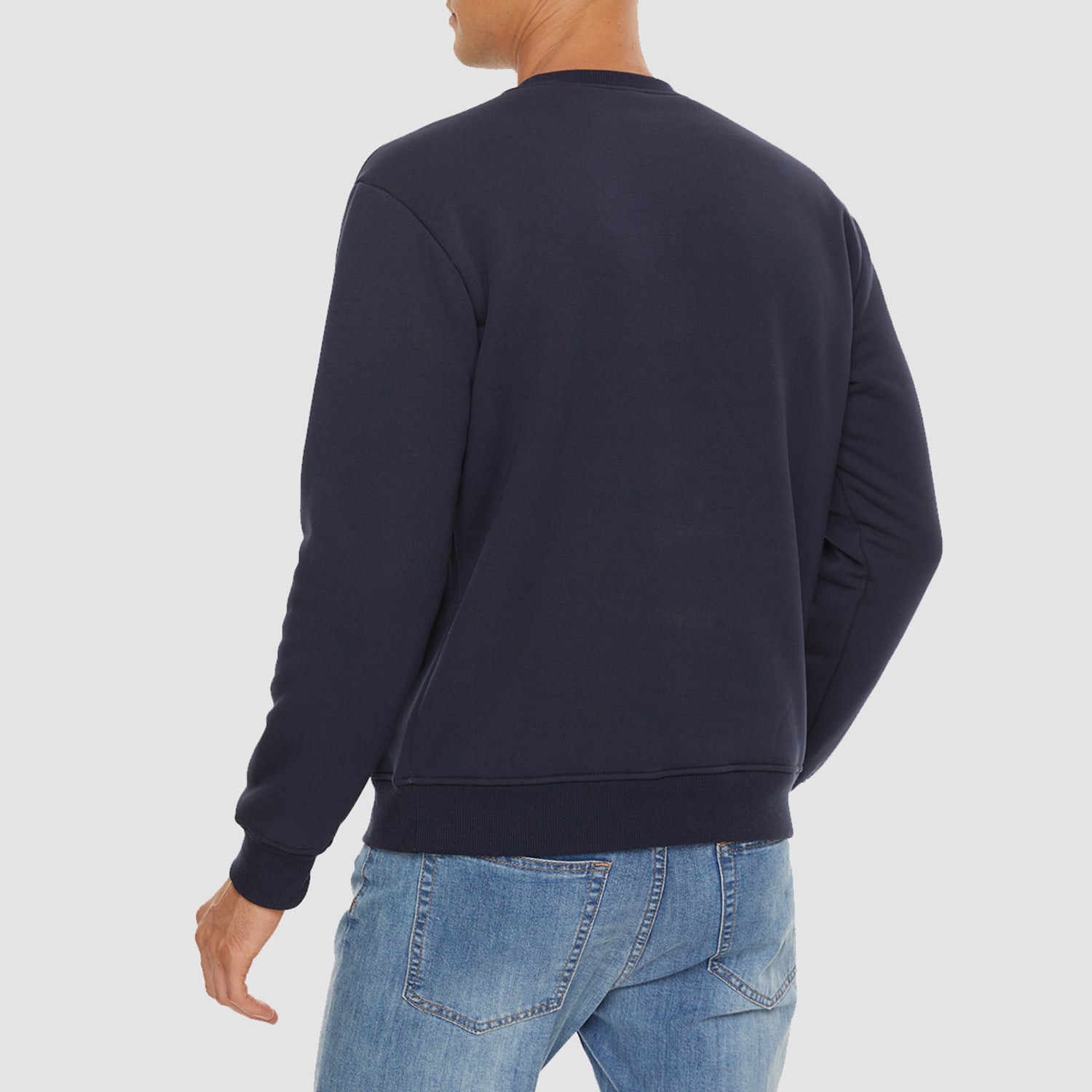 Men's  Basic Pullover Crewneck Sweater Fleece Lined Sweatshirt