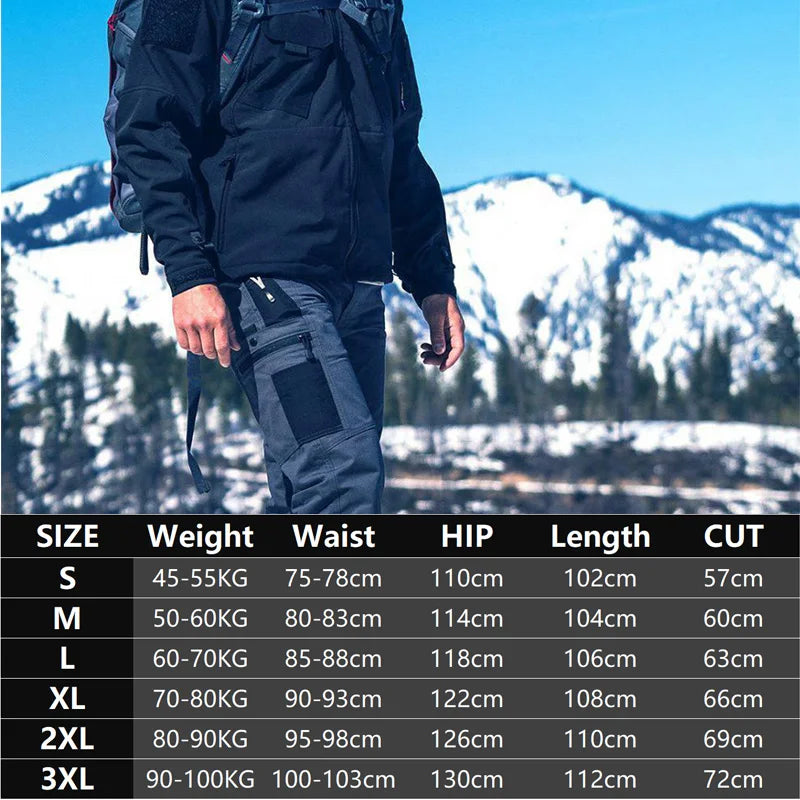 Multi-Pocket Men's Tactical Casual Pants Cargo Pants Outdoor Hiking Trousers Wear-Resistant Training Overalls