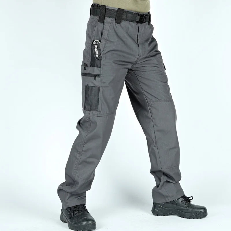 Multi-Pocket Men's Tactical Casual Pants Cargo Pants Outdoor Hiking Trousers Wear-Resistant Training Overalls